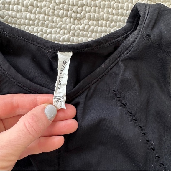 Athleta Black Tie Back Workout Tank - Size S - Picture 2 of 3